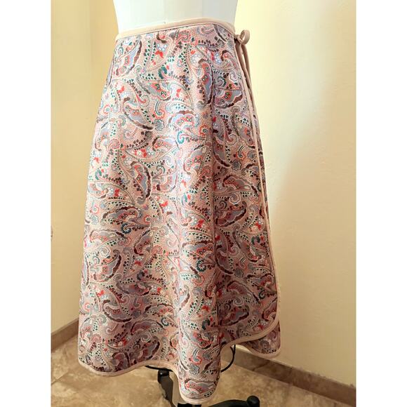 70s VTG Reversible Wrap Skirt Boho Paisley A-Line Midi Women’s S M L - Picture 8 of 9